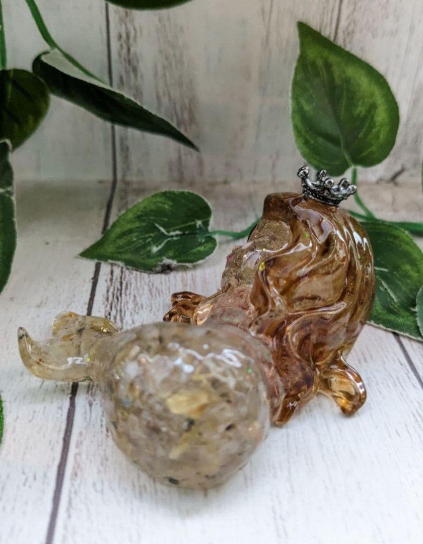 【睦月】ルチルクォーツの人魚ちゃん形オルゴナイト☆他２点