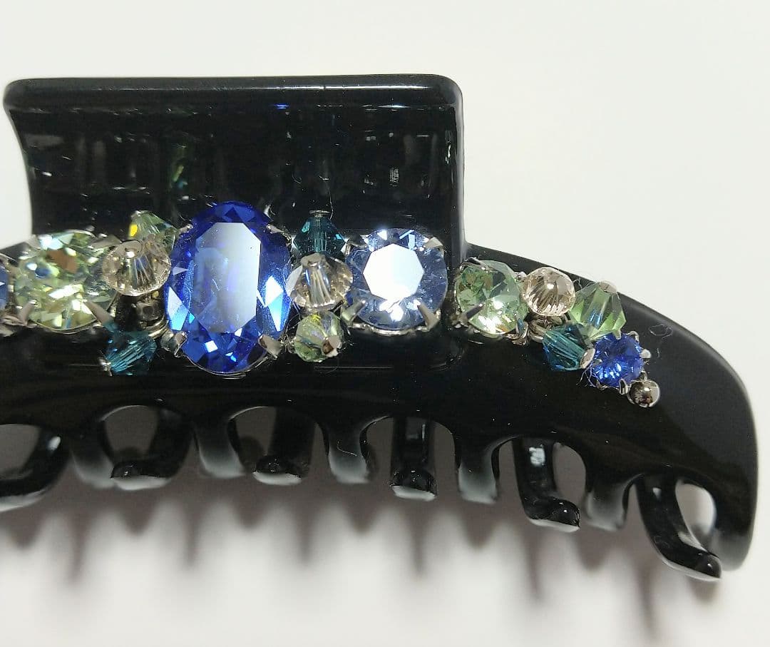 コンプレックスビズ　ラインドストーンバンスクリップ　ブルーミックス