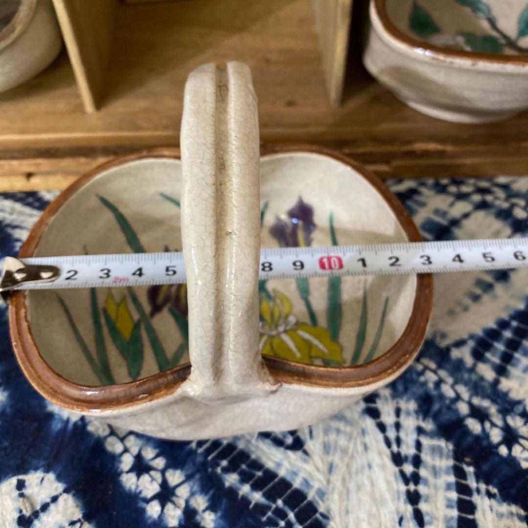 清水六兵衛　図変手付向付鉢　清六銘　希少