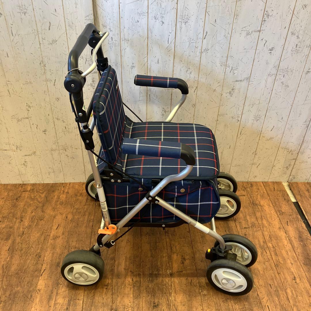 幸和 シルバーカー TacaoF チェック柄 シルバーカー 座れる 折りたたみ式
