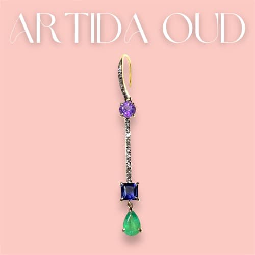 片耳ドロップピアス｜クールな色合わせが素敵なジュエリー【アルティーダ ウード】