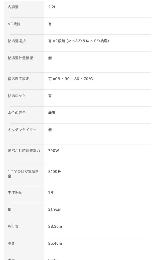 タイガー 電気まほうびん とく子さん 2.2Lブラック PIQ-G220KC