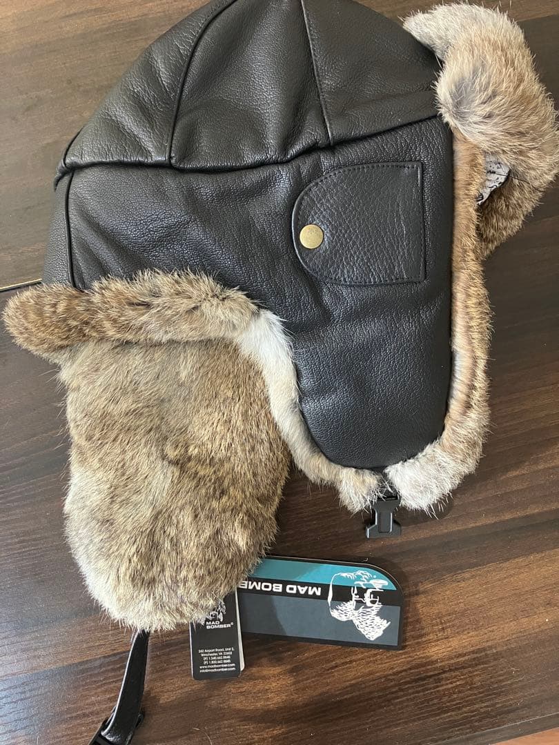 MAD BOMBER マッドボンバー 本革フライトキャップ ラビットファー