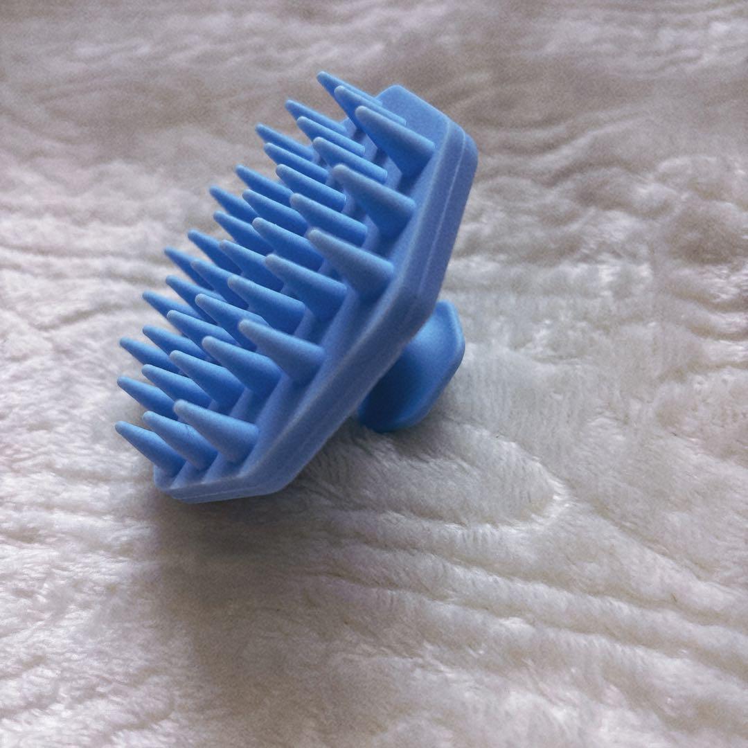 【ブラック ライトブルー】頭皮マッサージブラシ 柔らかい 2点セット 男女兼用