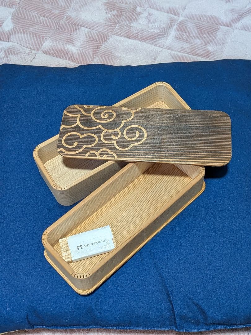 箱屋常吉 雲模様 木製弁当箱 2段 箸箱 ランチクロス他セット