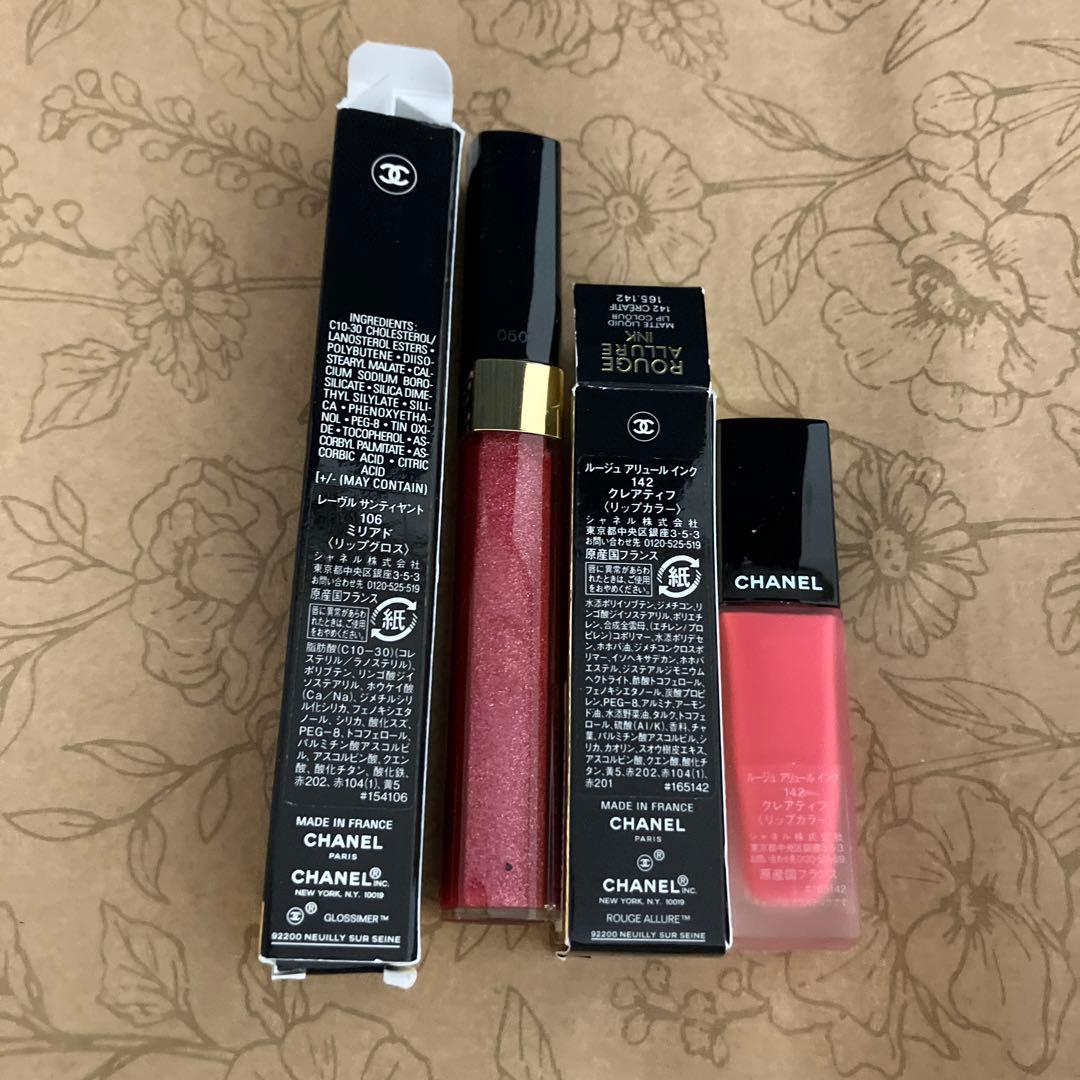 CHANEL ルージュ142リップカラー レーヴル106リップグロス パック