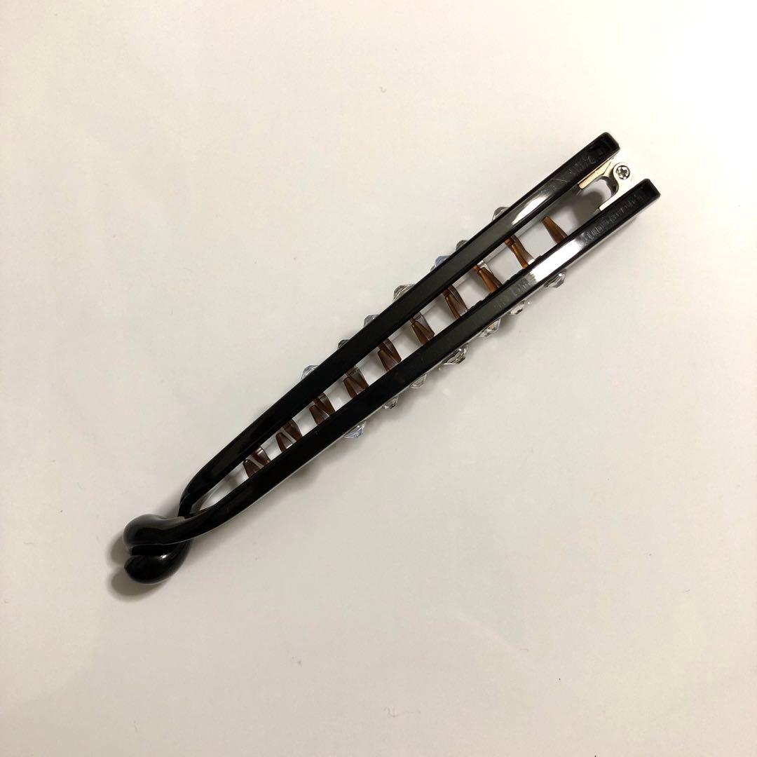 未使用 コンプレックスビズ バナナクリップ スワロフスキー ダークブラウン