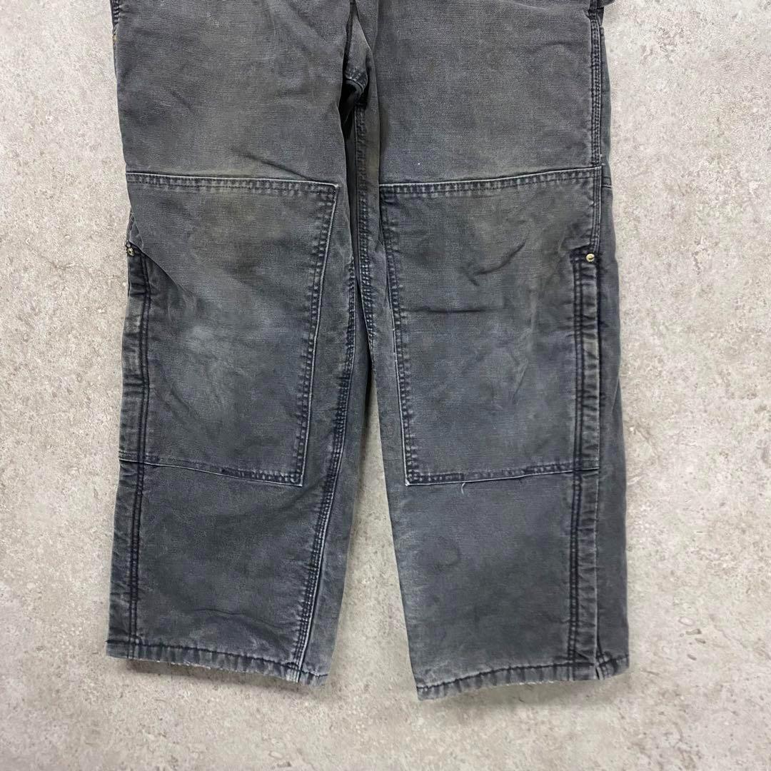 レア USA製90s古着○カーハート オーバーオール ブラック W38×L30