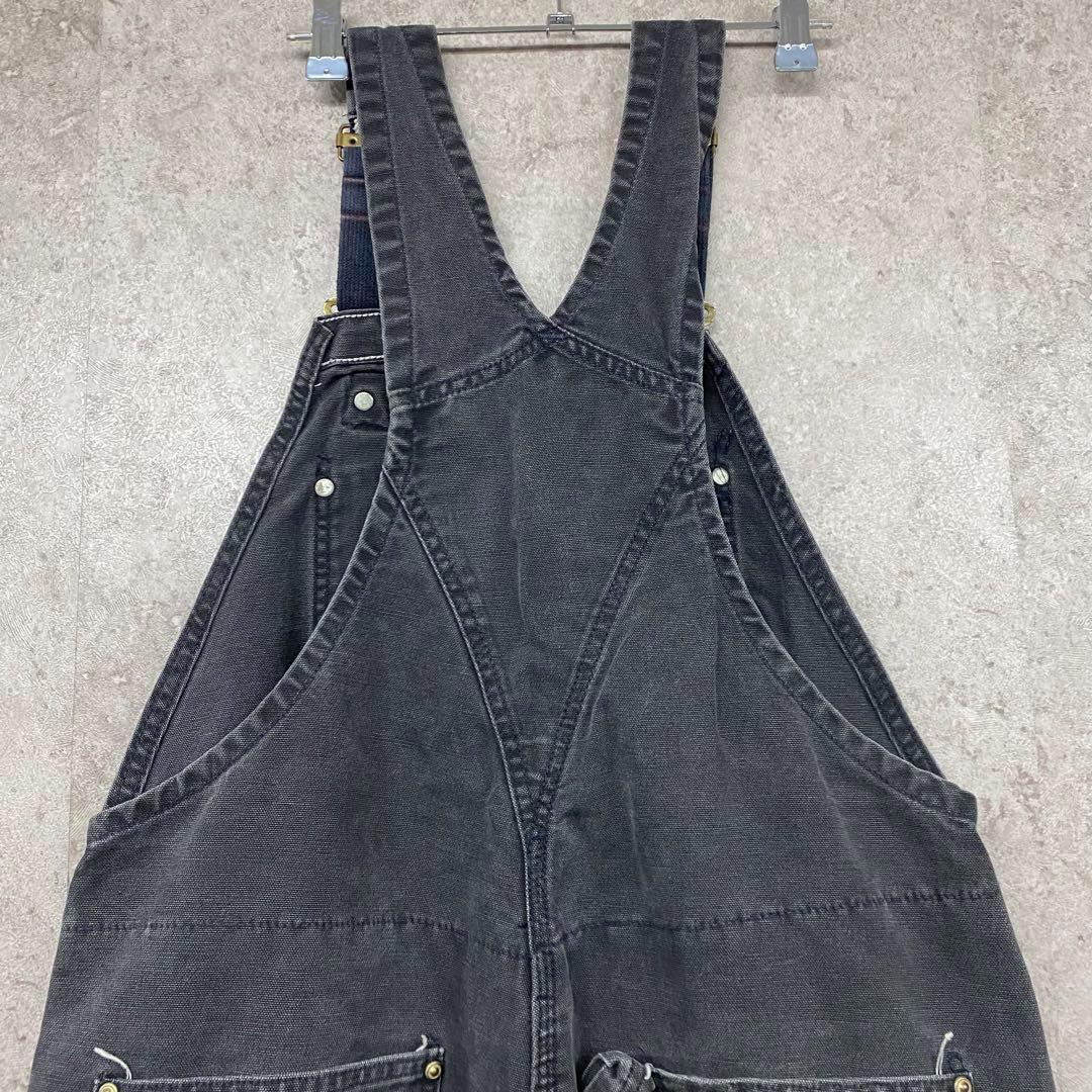 レア USA製90s古着○カーハート オーバーオール ブラック W38×L30