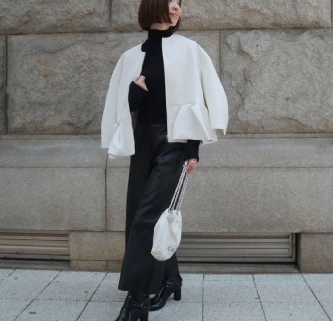 Heve Funcouture Leather PT black ガウチョパンツ