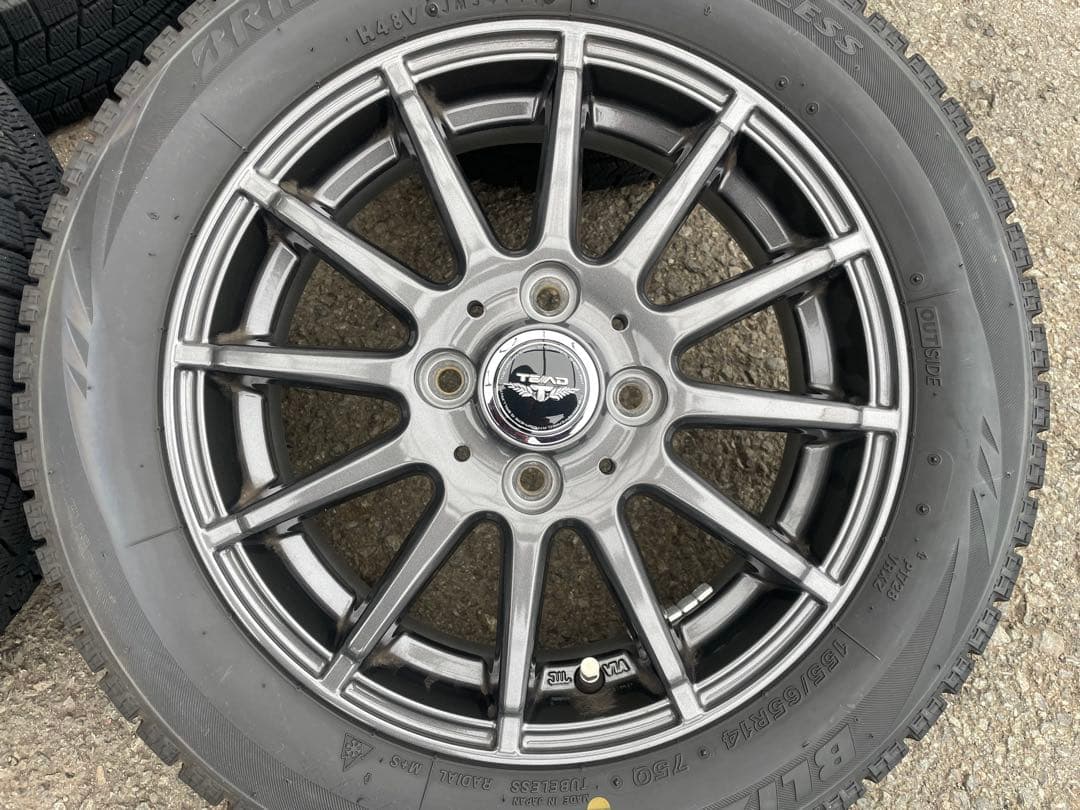中古スタッドレスセット！TEAD×BS ブリザック VRX 155/65R14付