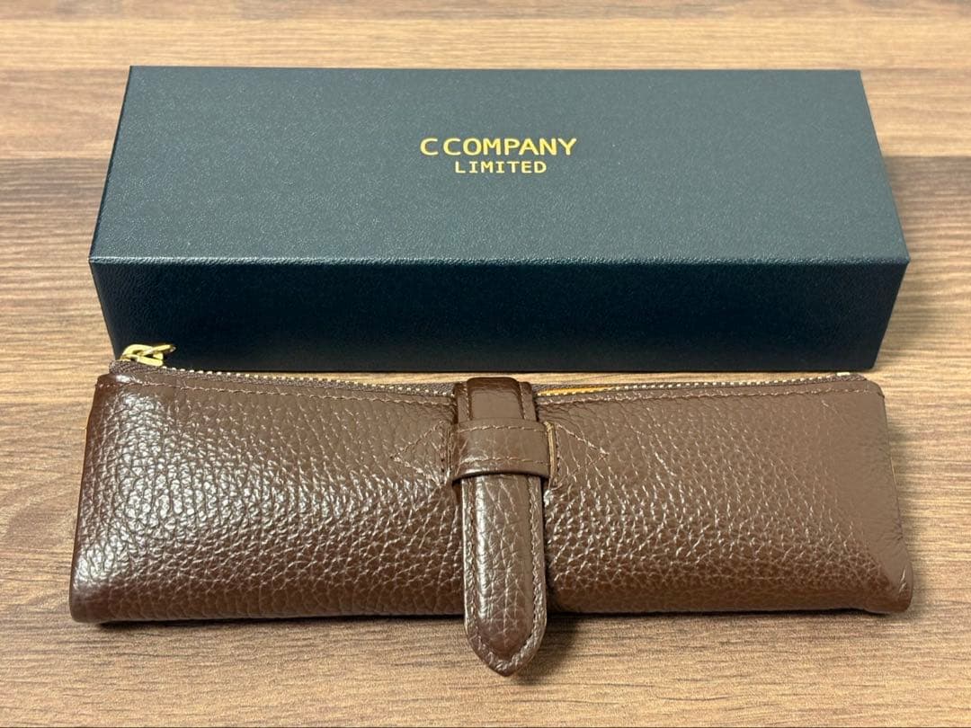 Cカンパニー ルポペンケース ダークブラウン 本革 箱付