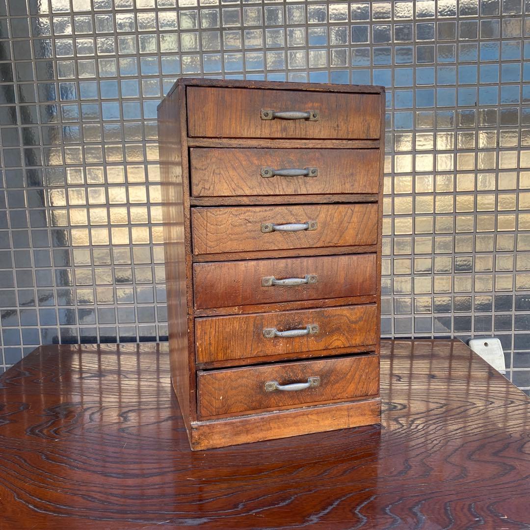 昭和中期 六段小引き出し 骨董品 古道具 古民家 時代物 インテリア