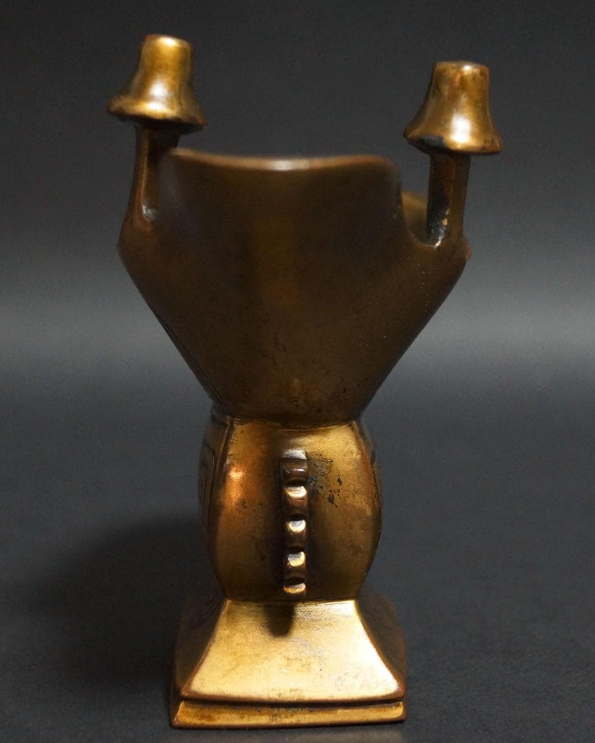 明治期 銅製 金工細工 爵 酒盃 酒器 置物 飾り物☆時代物☆