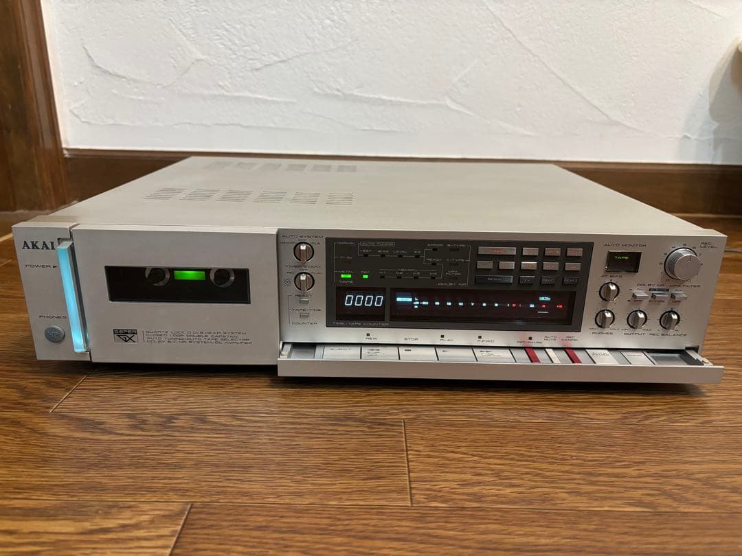 AKAI カセットデッキ GX- F91 シルバー&リモコン RC-91 現状品