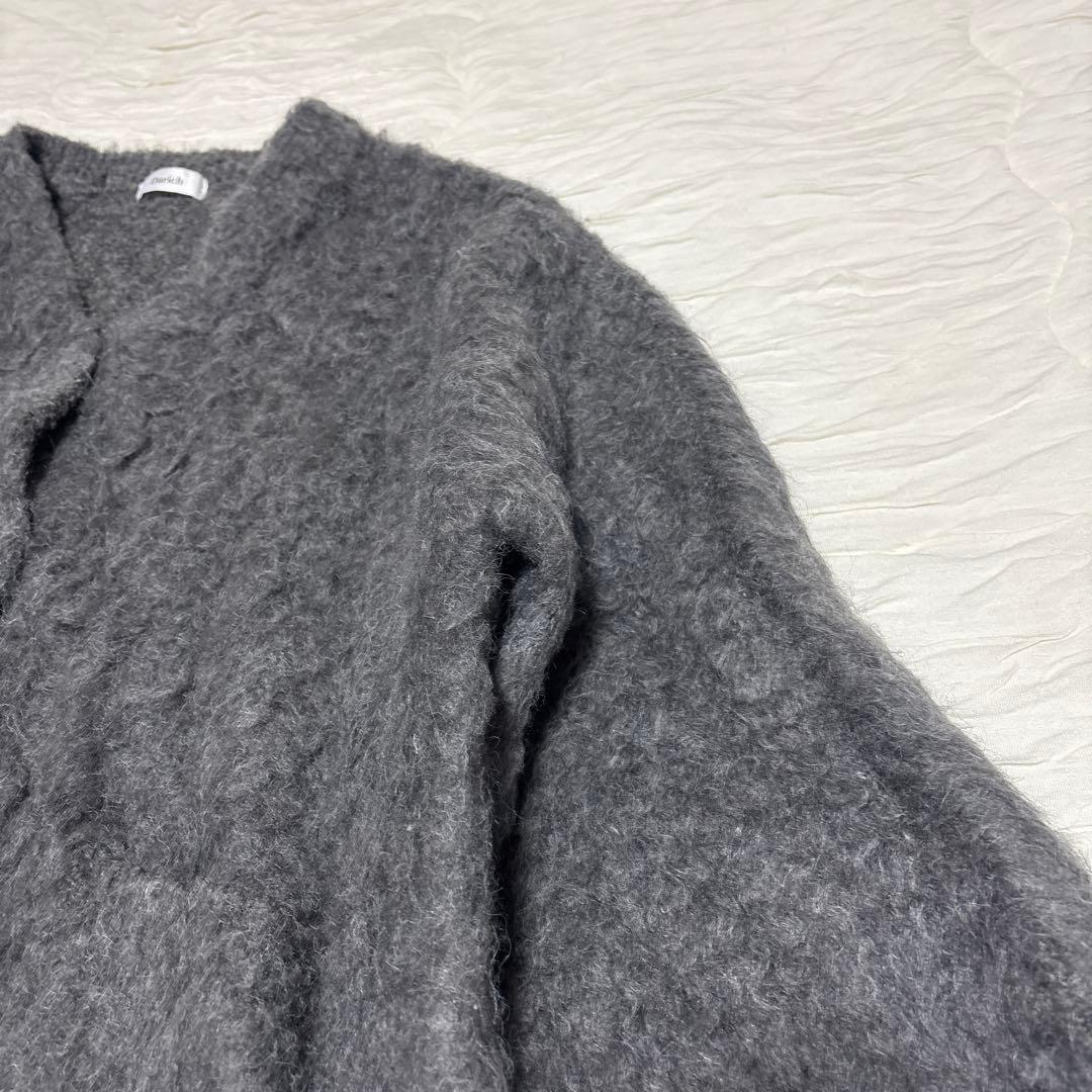 Darich グレー 長袖カーディガン　フラッフィーオーバープルオーバー
