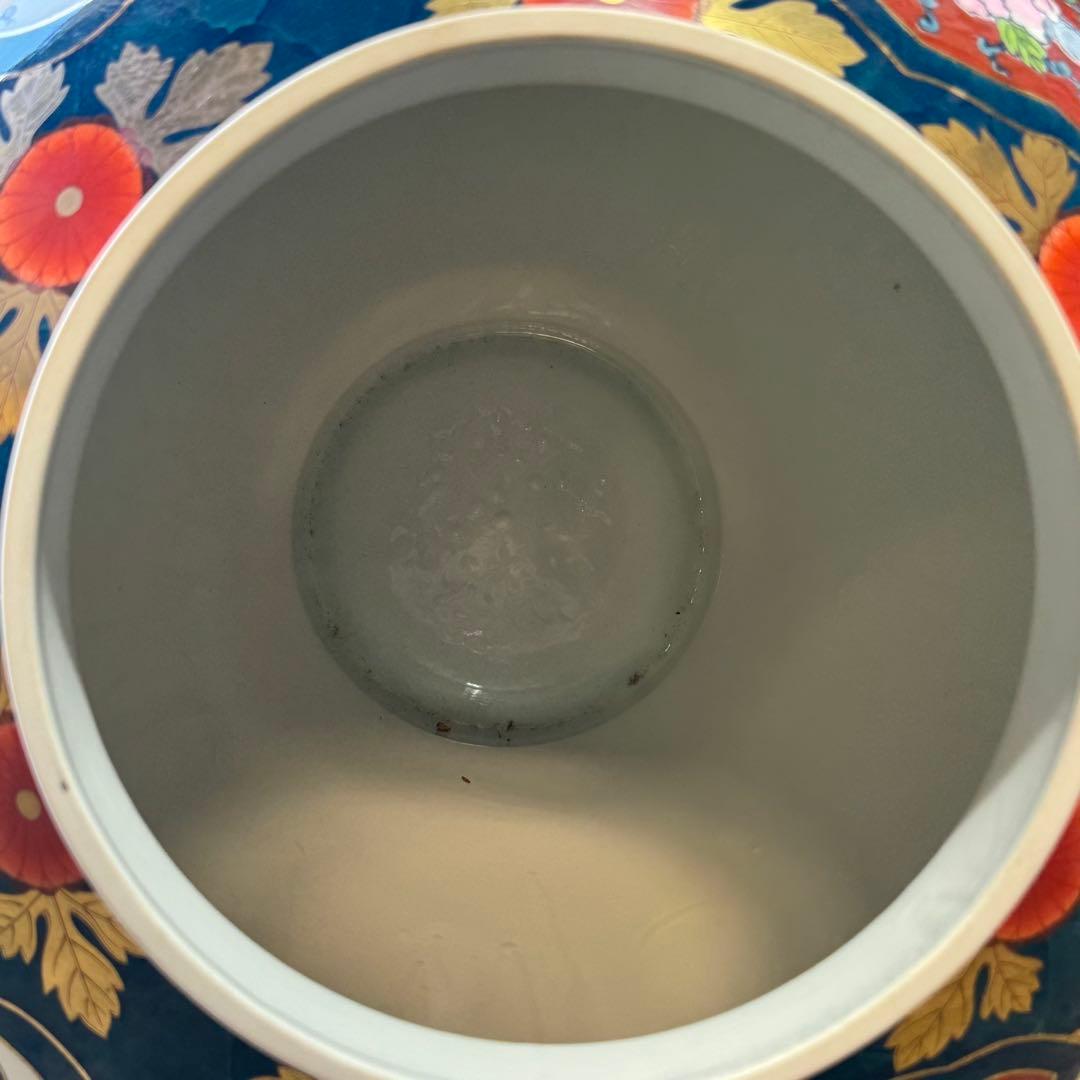 有田焼 金龍窯 博山作 金襴手 染錦 飾り壷 花鳥 高さ115cm 3個口発送