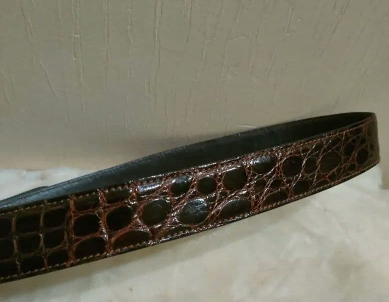 CELINE　セリーヌ ベルト 馬車金具 クロコ型押し レザー 革 ウエスト