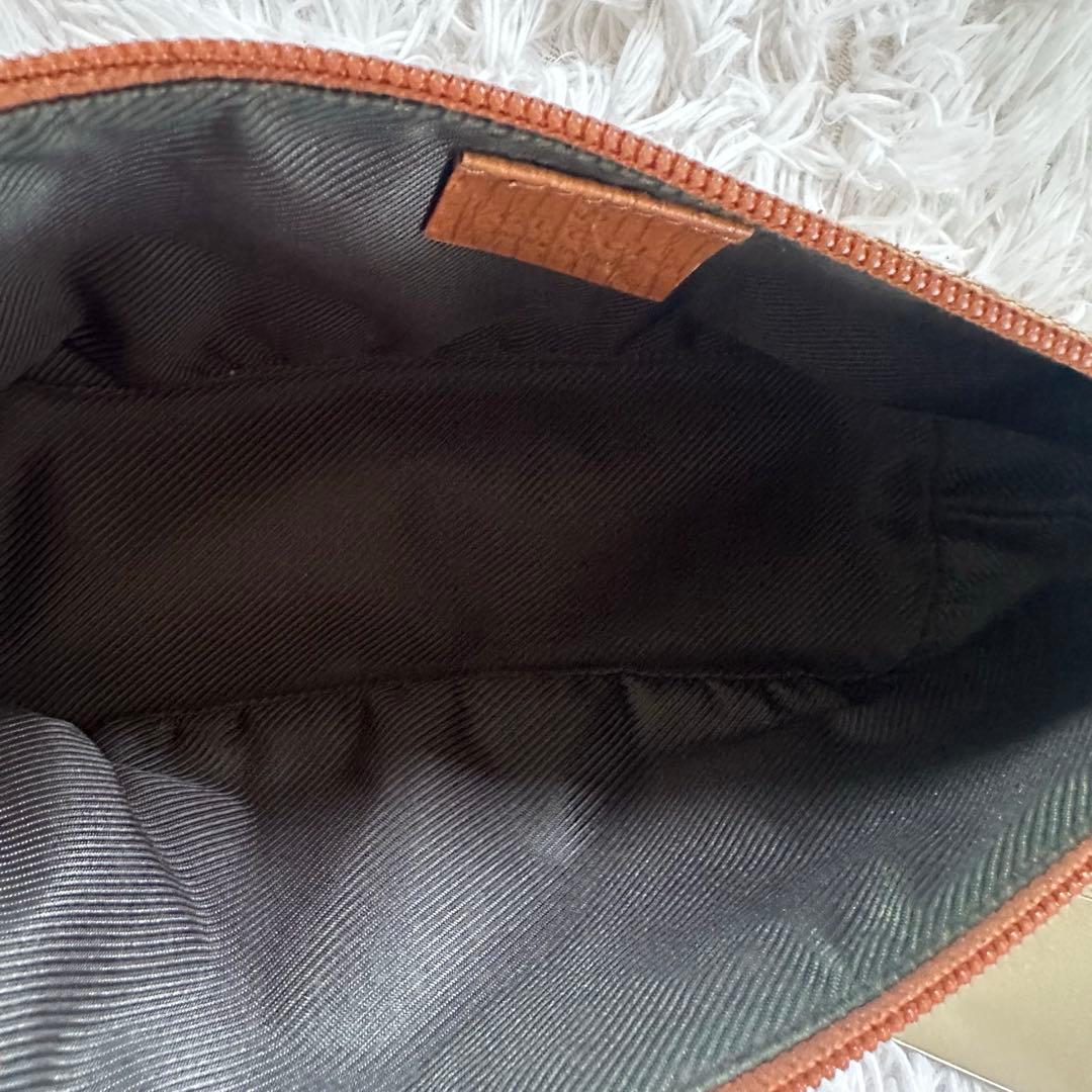 GUCCI グッチ アクセサリーポーチ GG柄 キャンバス ブラウン