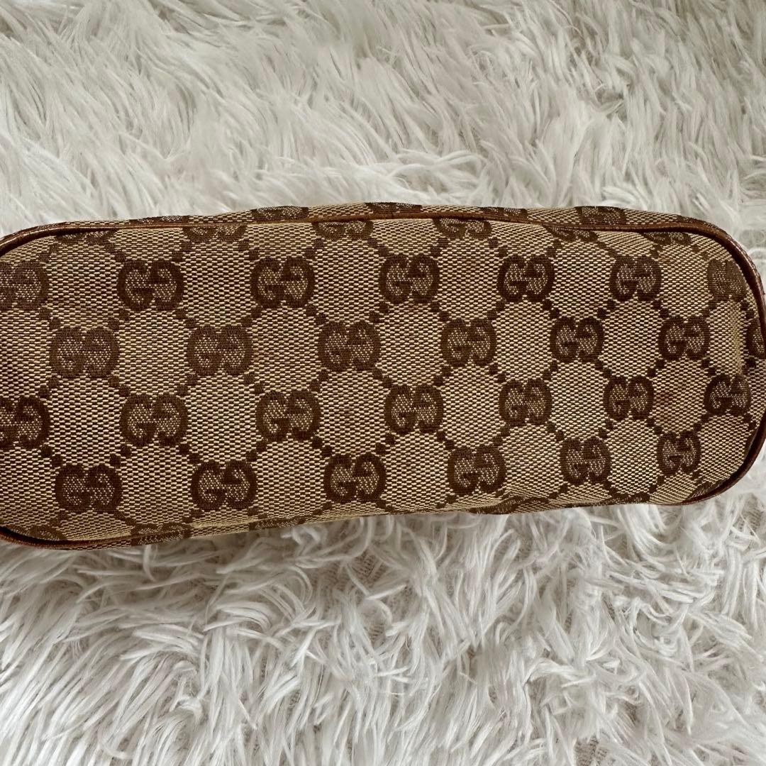 GUCCI グッチ アクセサリーポーチ GG柄 キャンバス ブラウン