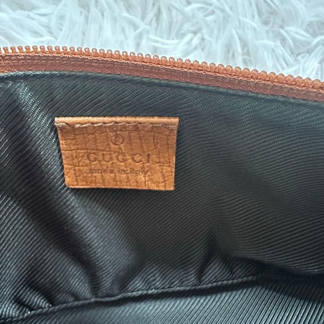 GUCCI グッチ アクセサリーポーチ GG柄 キャンバス ブラウン