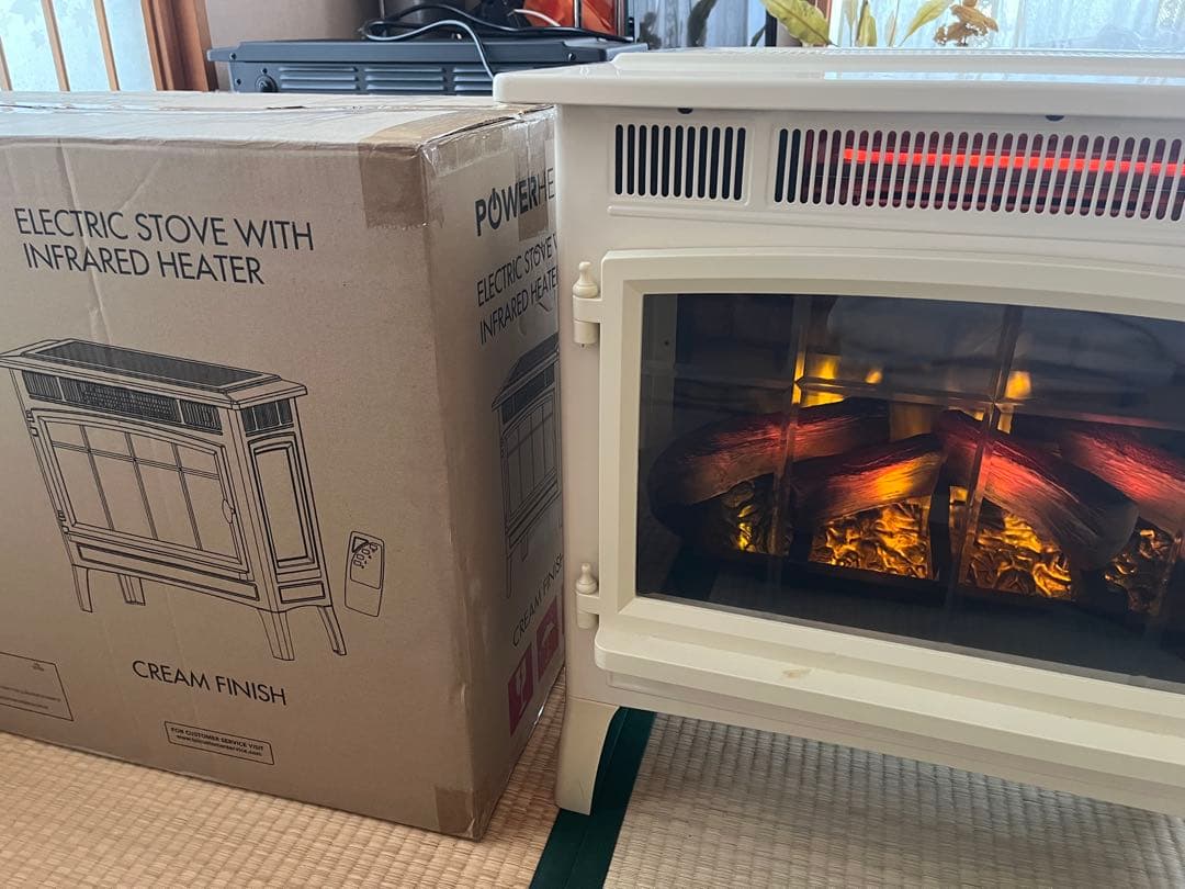 【極美品】QVC 暖炉型ファンヒーター DFI-5010-04 リモコン付き