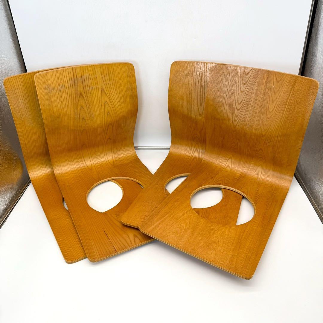 天童木工 座椅子 4脚セット　Tendo 木製　曲げ木