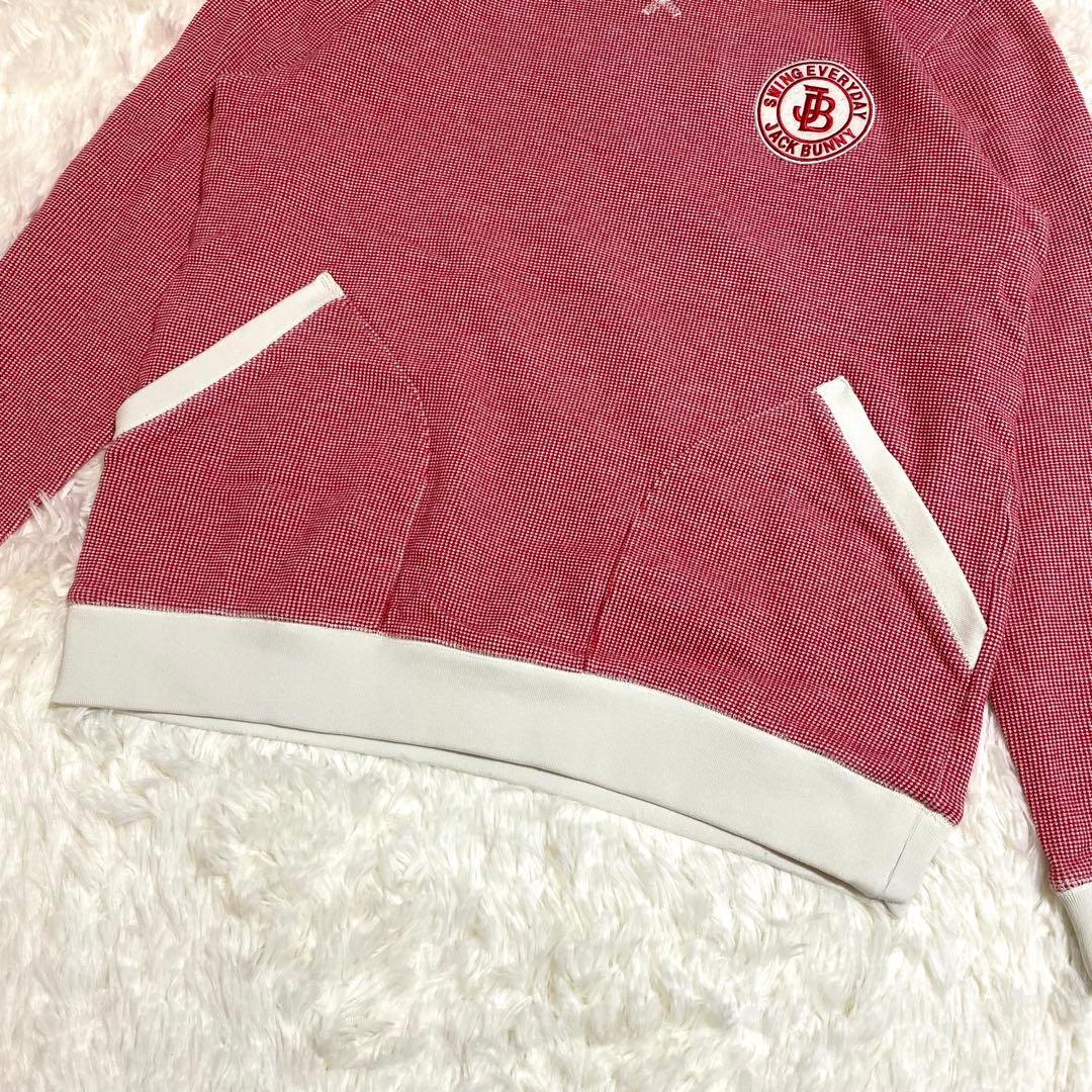 ジャックバニー　スウェット　トレーナー　刺繍ロゴ　バーズアイ　ゴルフ　赤　XL