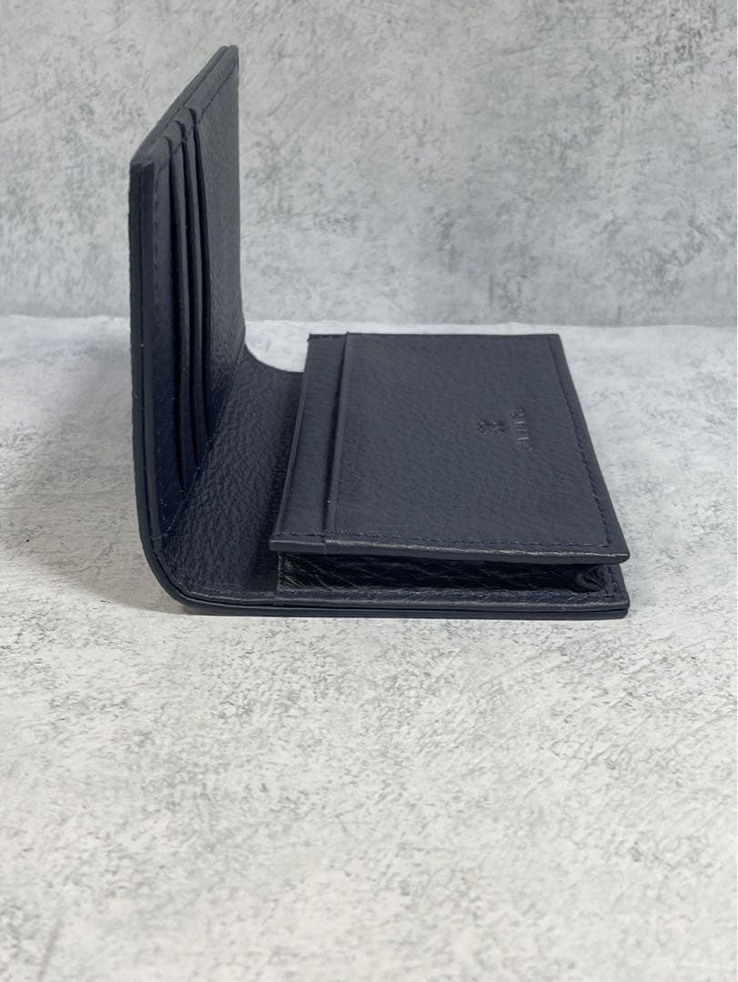 お値下げ【新品】BAHARI ガルーシャ 名刺入れ ポリッシュ ネイビー