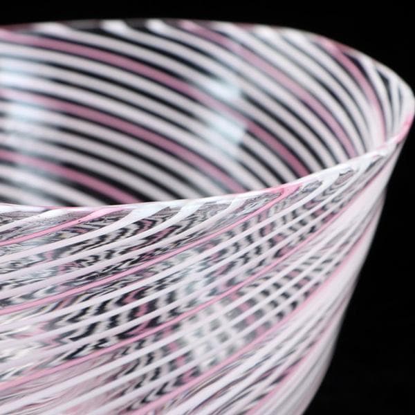 Y2679-2 大正ガラス 深鉢型マーブル渦文 氷コップ 和硝子　＃6