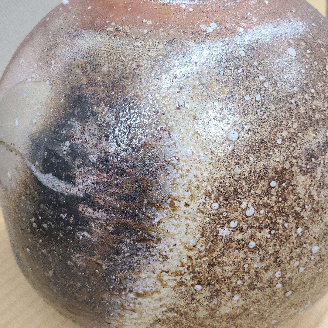 信楽焼 加藤肇作 窯変壷 高さ1尺0.5寸（約32cm） 共箱なし 本物保証