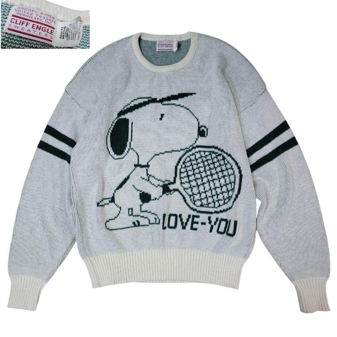 ミント級 80S USA製 CLIFF ENGLE スヌーピー テニス セーター