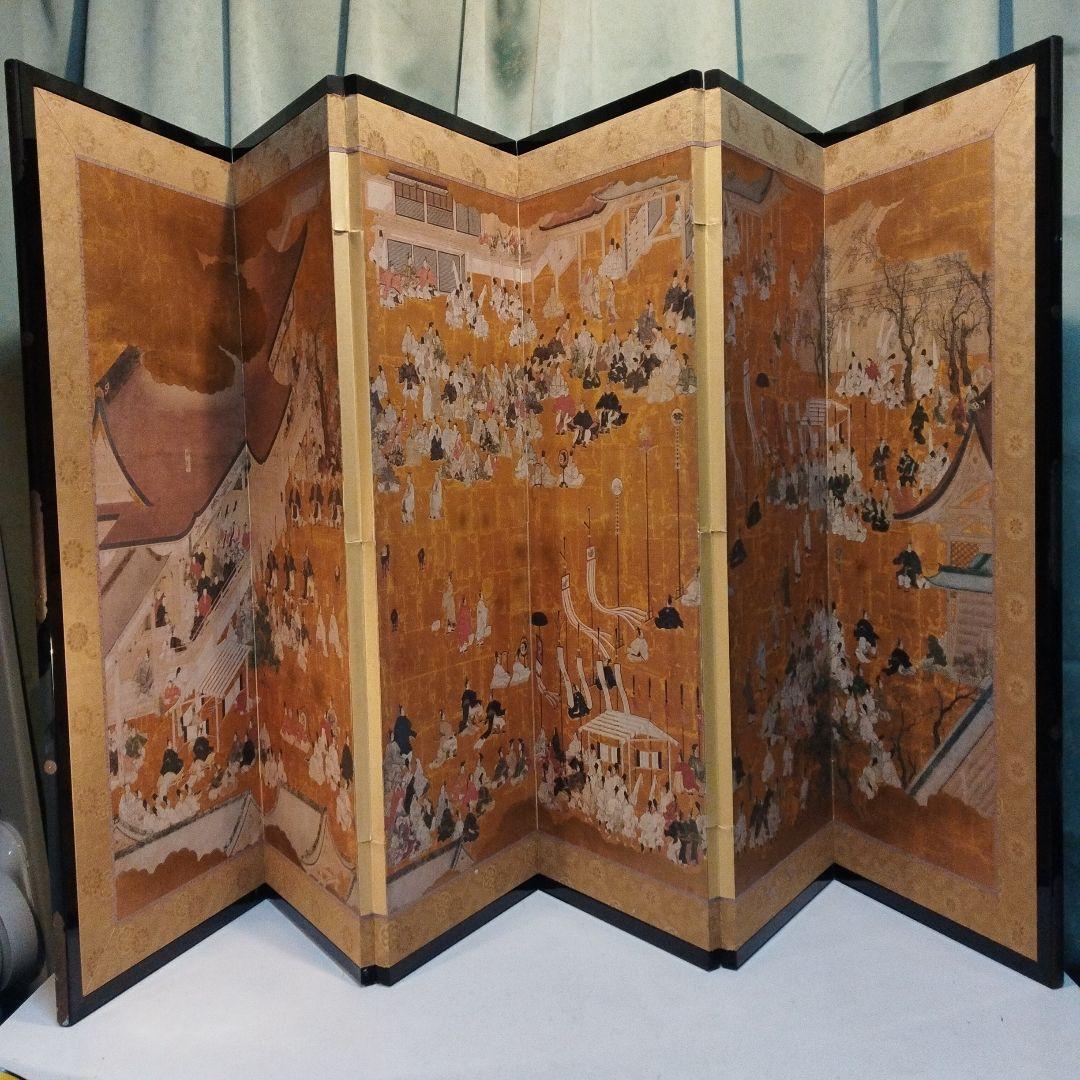 明治天皇御即位式図屏風　ネルソンアトキンス美術館蔵　1990年 複製　屏風