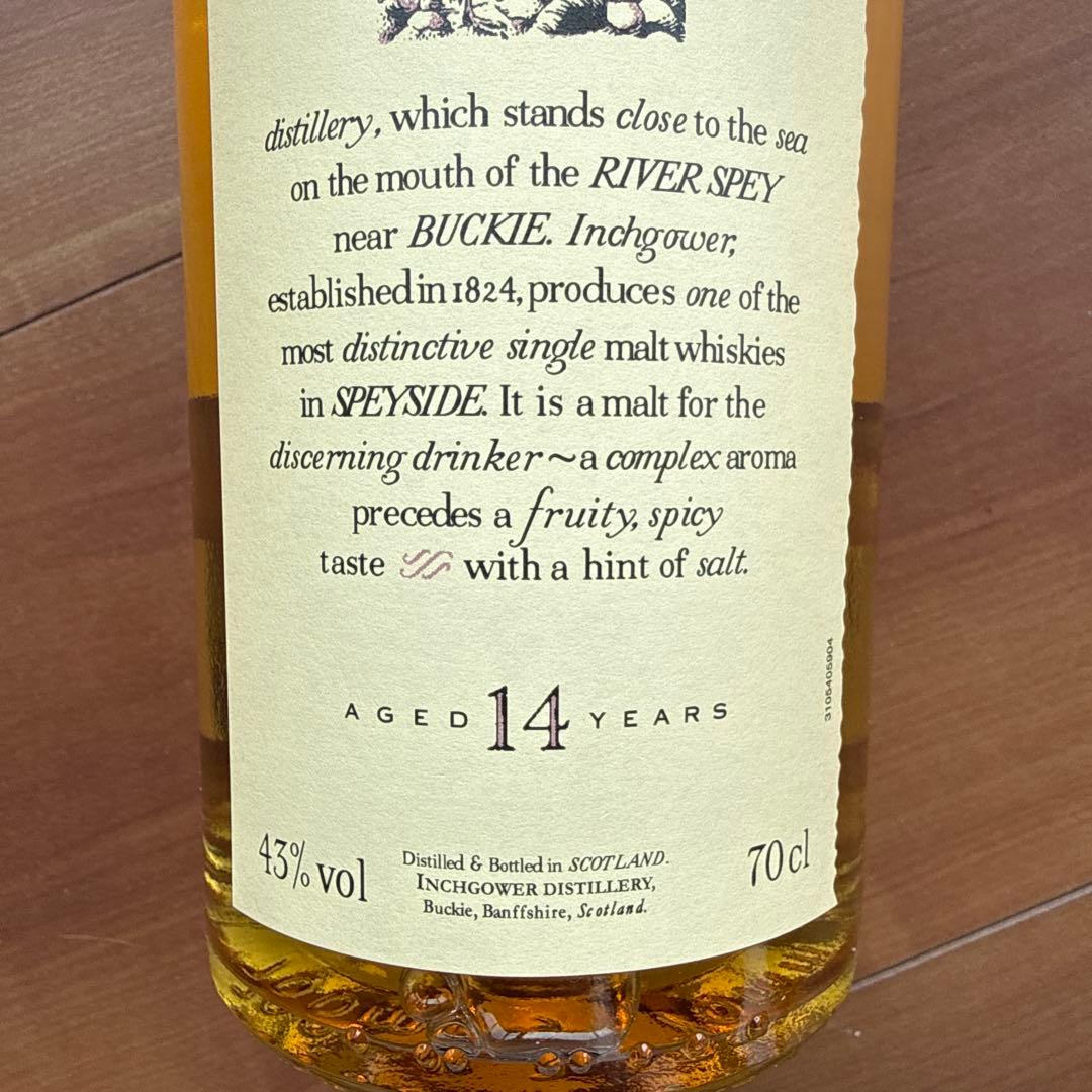 【新品未開封】インチガワー14年　スペイサイドシングルモルトスコッチウイスキー
