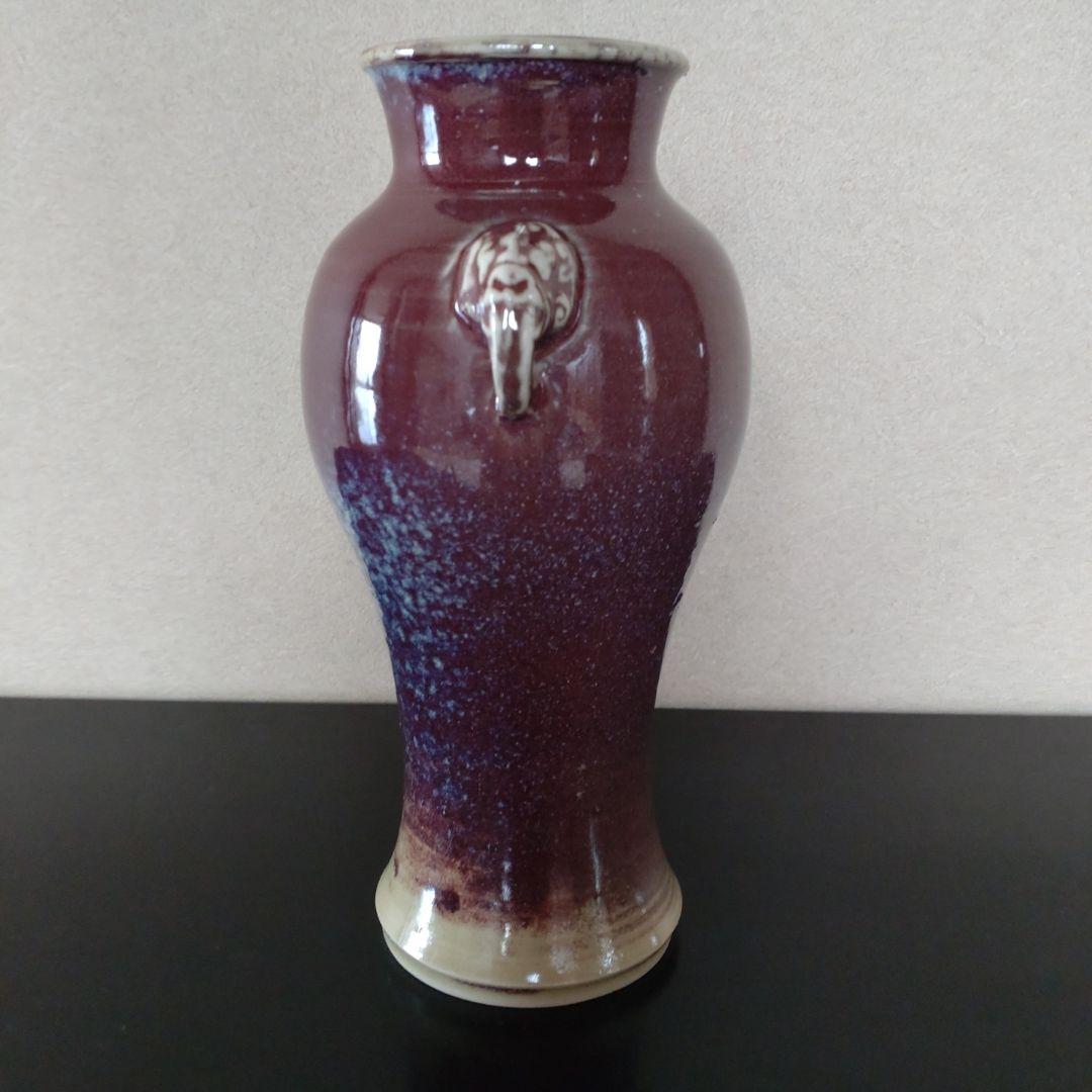 均窯花入　象耳付花入　16代永楽善五郎 　永楽即全　共箱