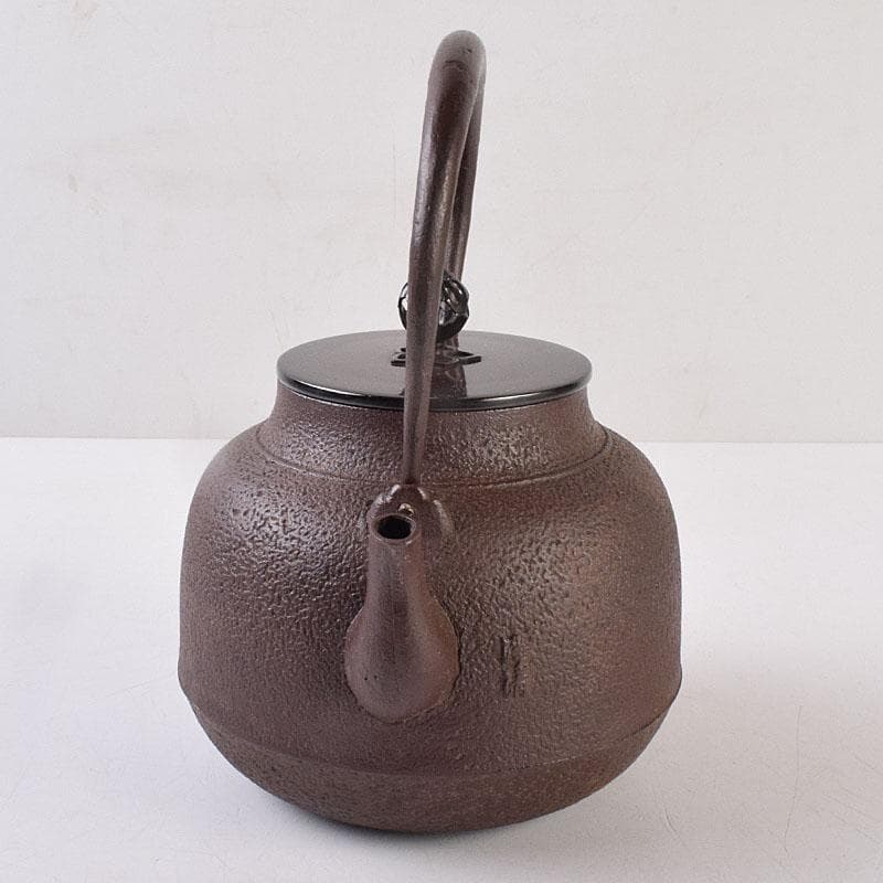 ばろん煎　釜師　佐藤浄清作　真形　鉄瓶　鉄釜　共布共箱　V　R9061H