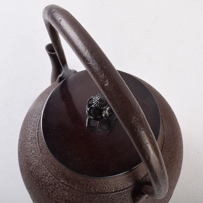 ばろん煎　釜師　佐藤浄清作　真形　鉄瓶　鉄釜　共布共箱　V　R9061H