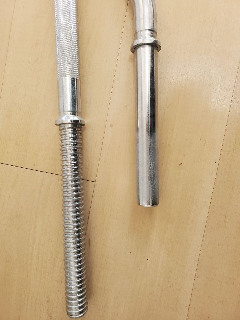 バーベルシャフト 140cm Wバー 120cm セット カラー4つ 筋トレ