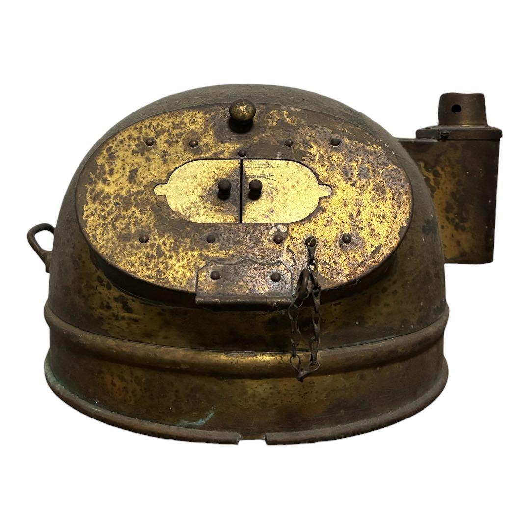 船舶用 羅針盤 本体 真鍮系金属製｜大型 航海計器 古道具 オブジェ