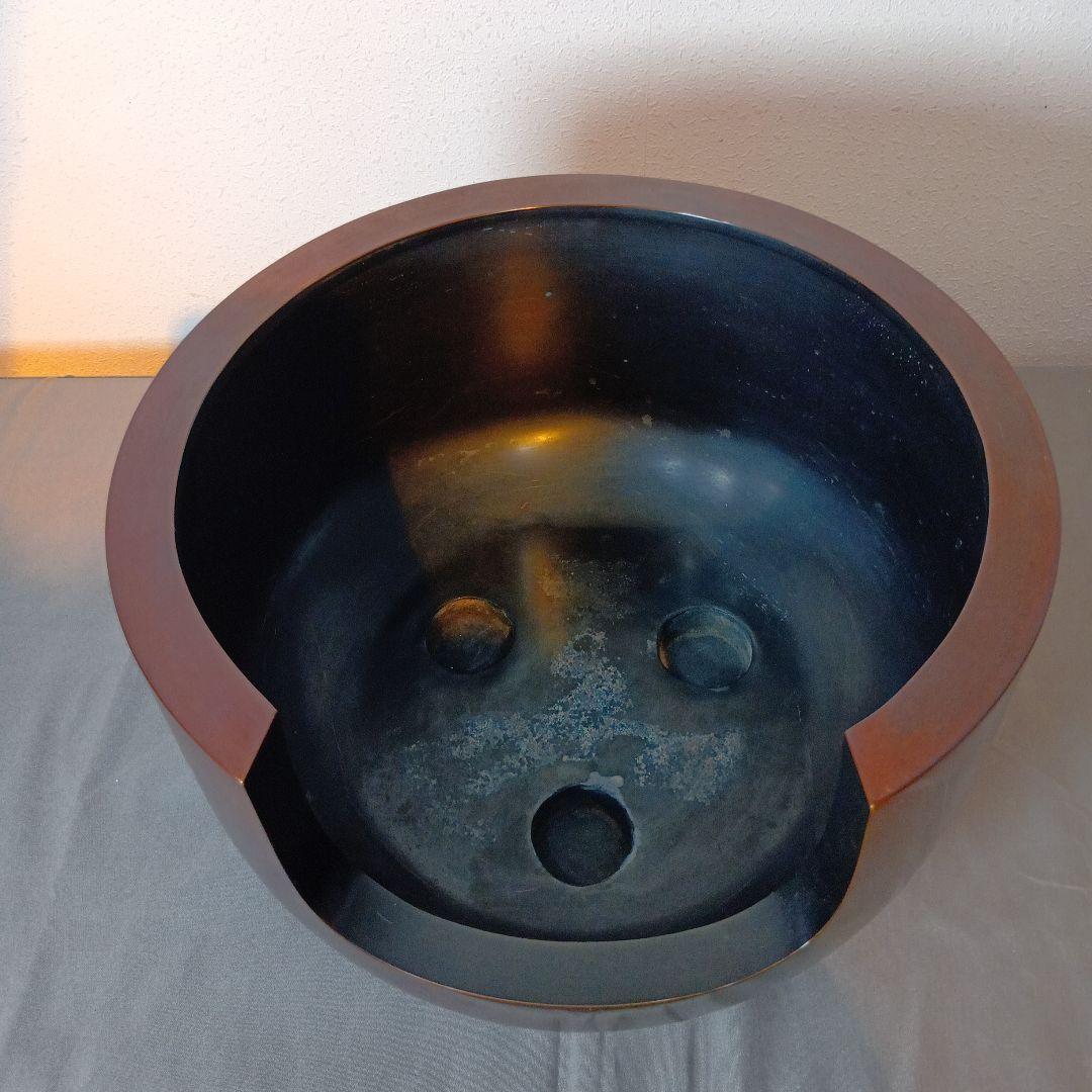 最後値下げ茶道具　(釜師)吉羽與兵衛作　唐金道安風炉　五徳付　共箱