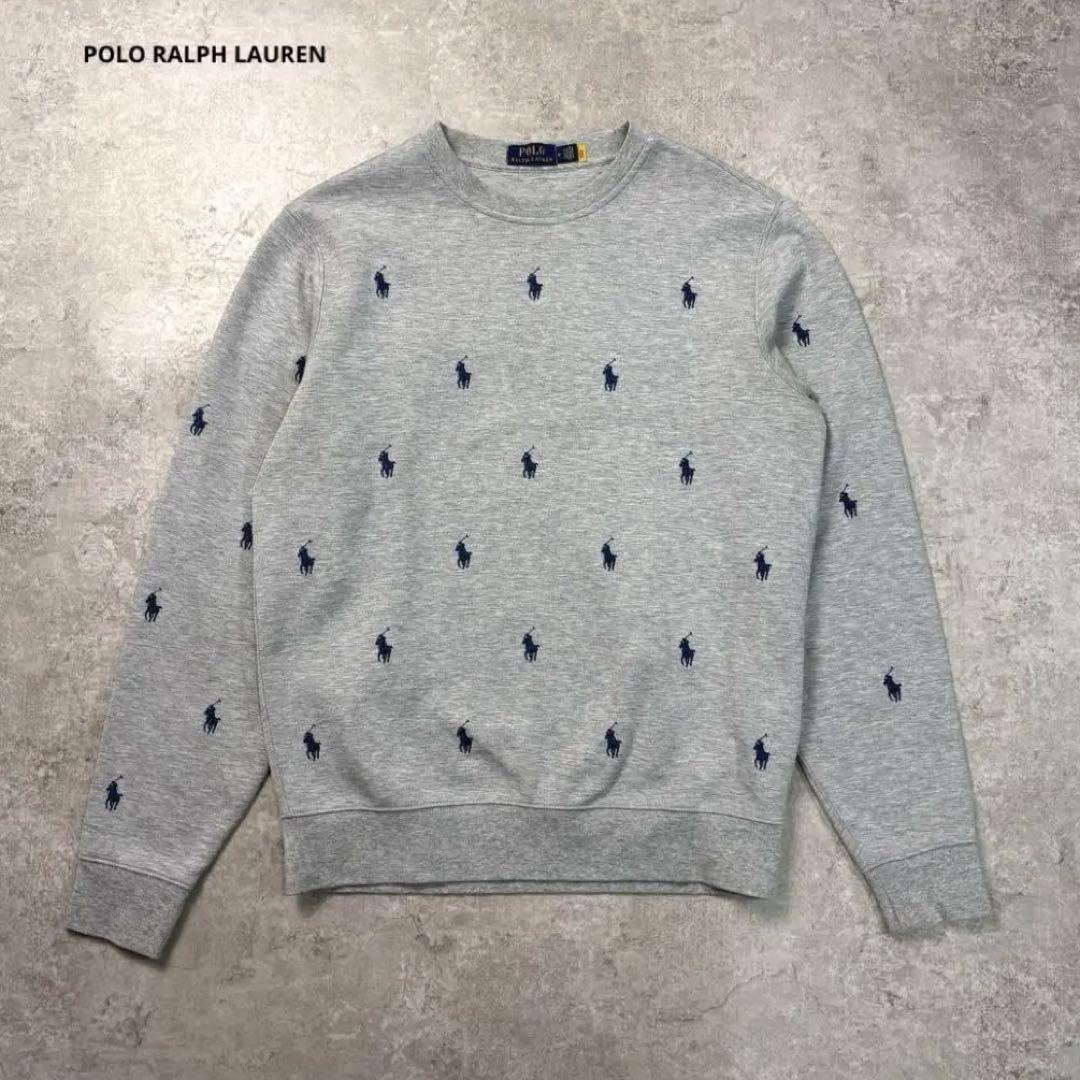 POLO RALPHLAUREN ポニー刺繍 総柄 スウェット トレーナー 現行