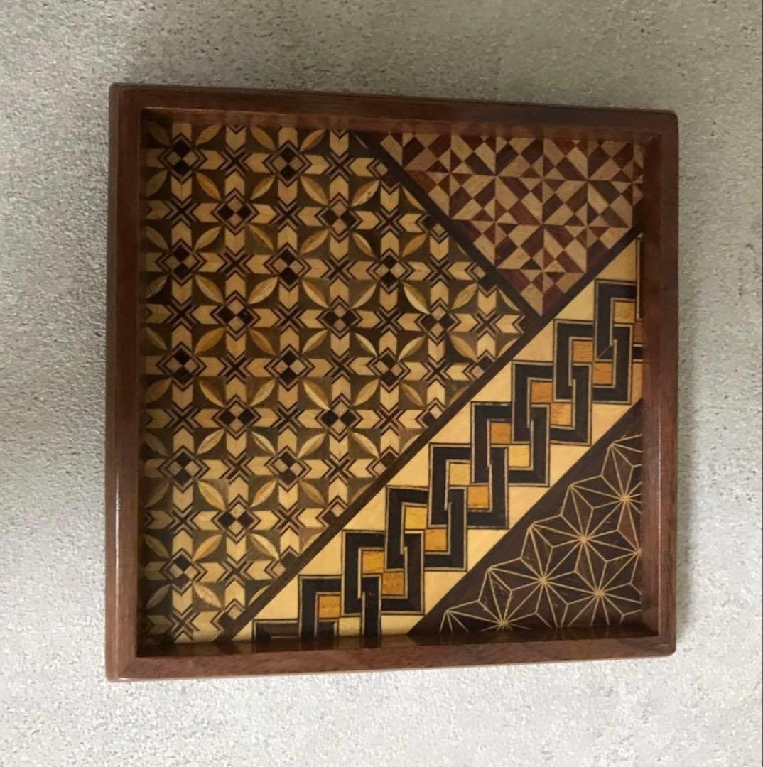 希少　箱根細工　工芸品　取り皿　10枚　取り箸付き