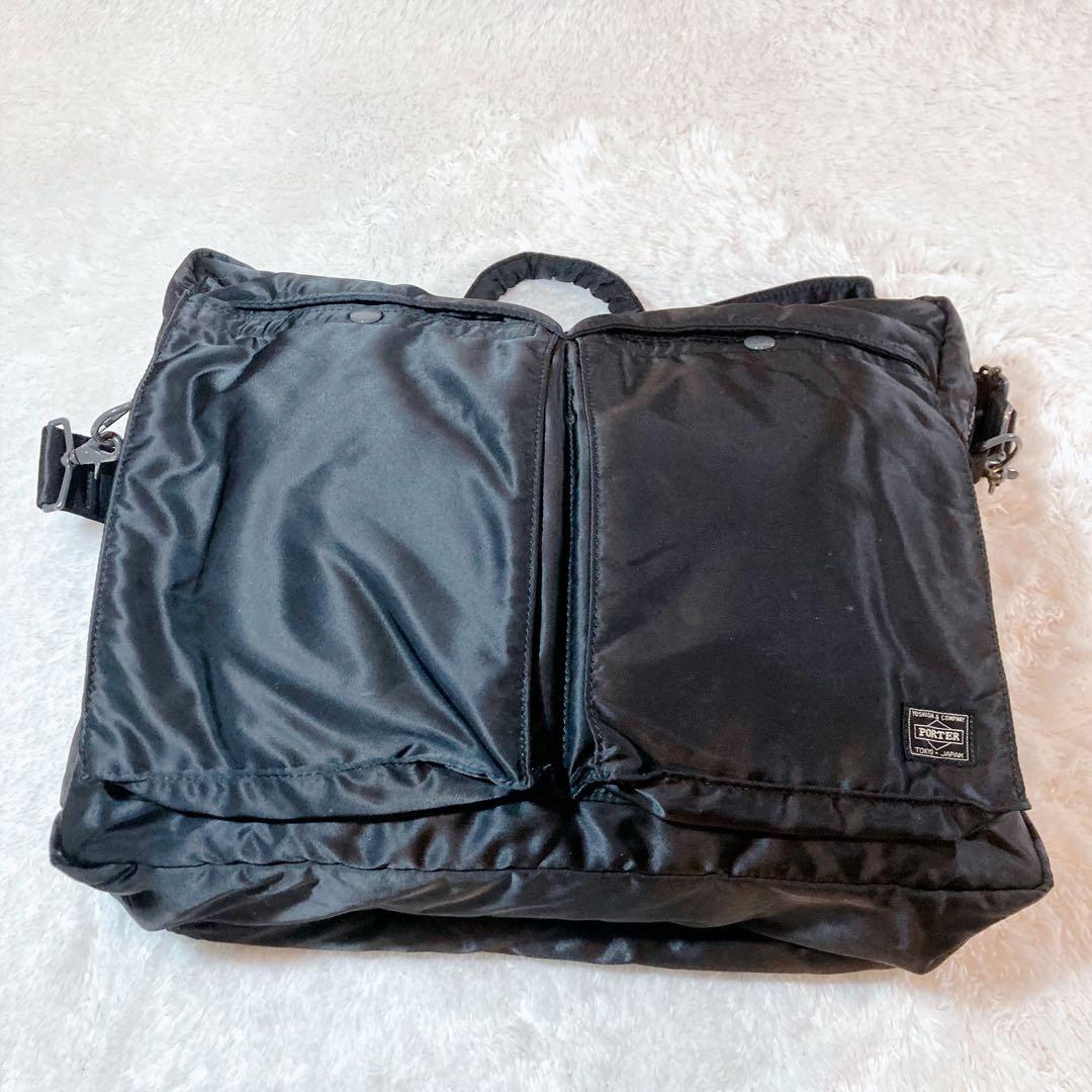 美品 PORTER TANKER 二層式 2way ショルダバッグ 大容量
