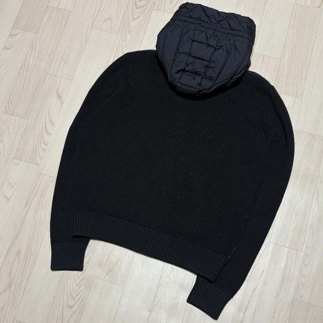 美品/L相当◎ MONCLER ハイブリッド ニット ダウンジャケット ブラック