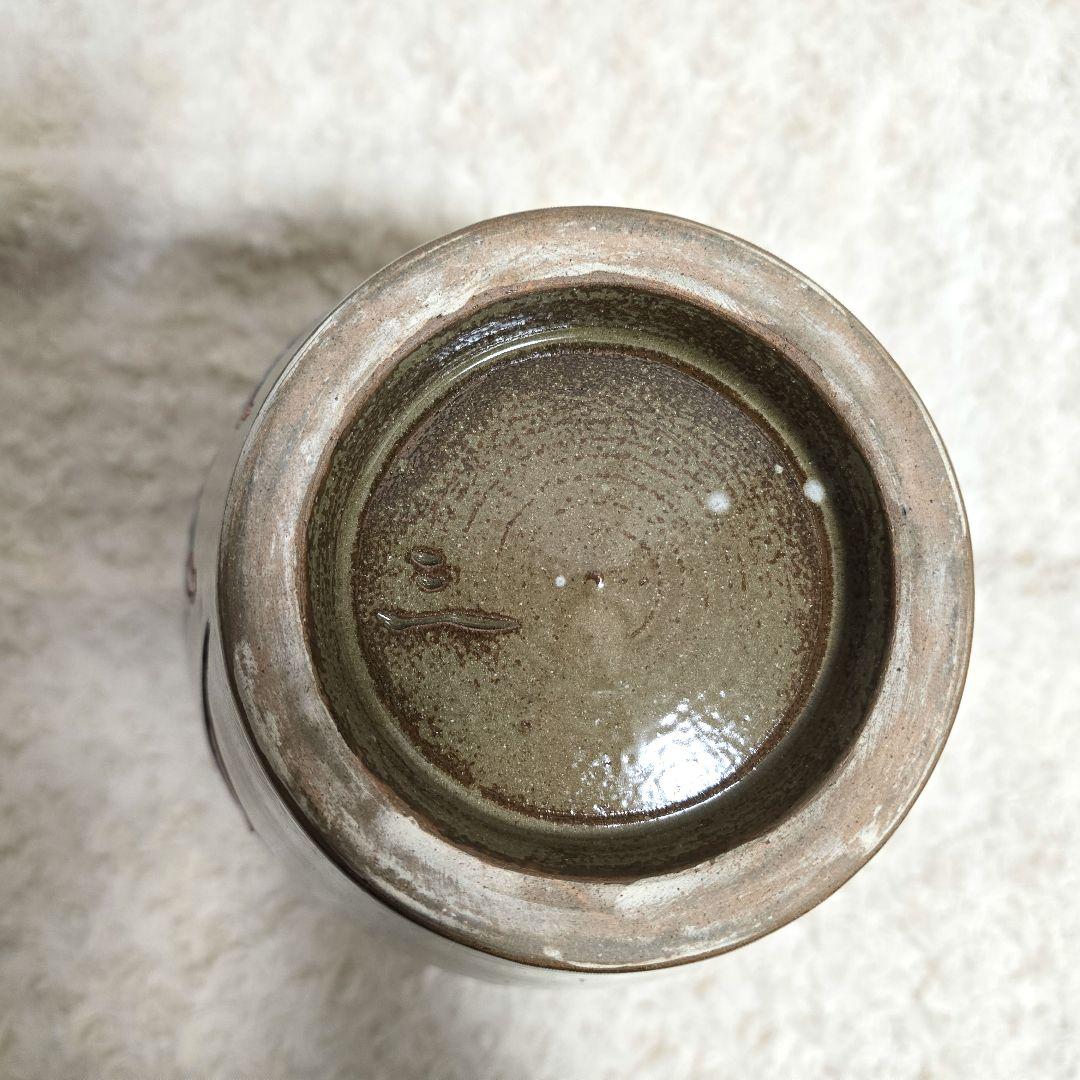 ⑧宮城三成 大壺 魚紋 蟹紋 囲 やちむん 人間国宝 孫