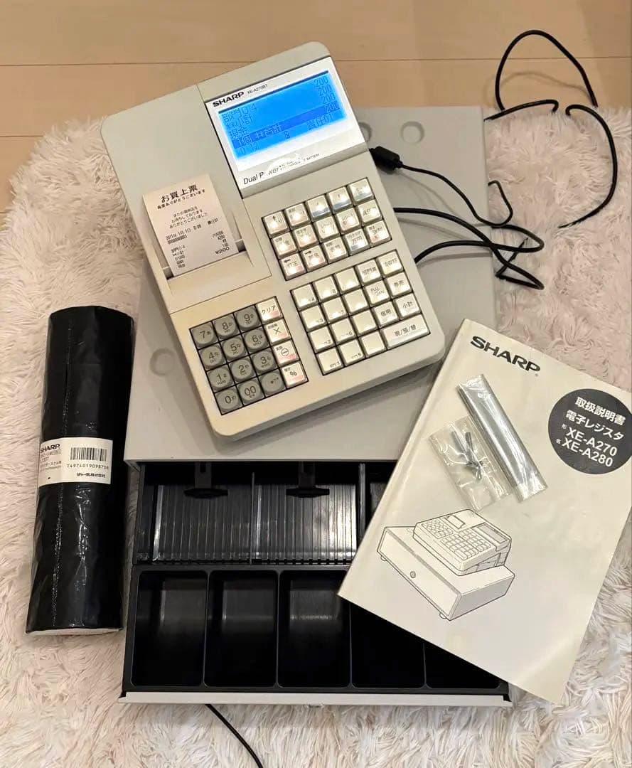 SHARP XE-A270BT レジスター ホワイト　レシートロール付き