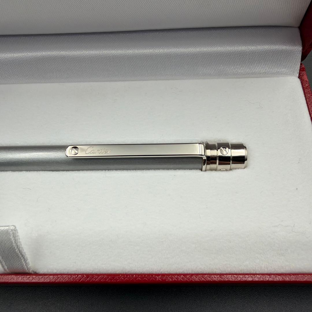 箱付 Cartier / カルティエ サントス ボールペン プラチナフィニッシュ