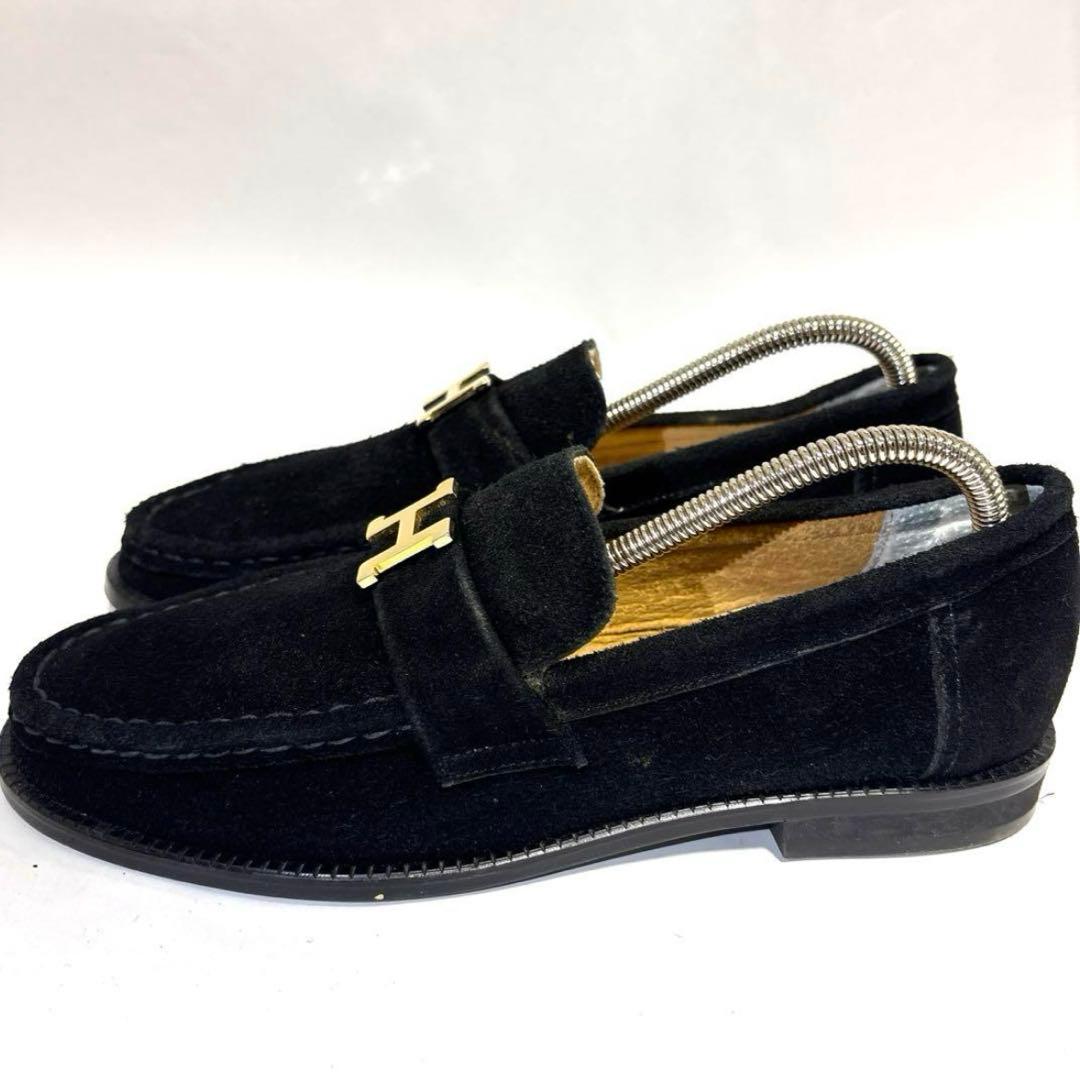 ✨人気✨　エルメス　HERMES モカシン　スウェード　ブラック　23.5cm