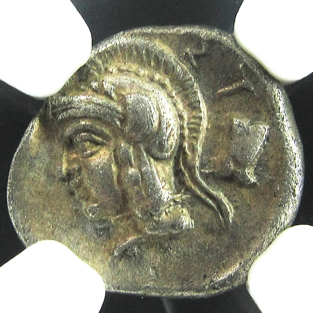 紀元前４世紀 古代ギリシャ ピシディア オボル銀貨 NGC アンティーク 