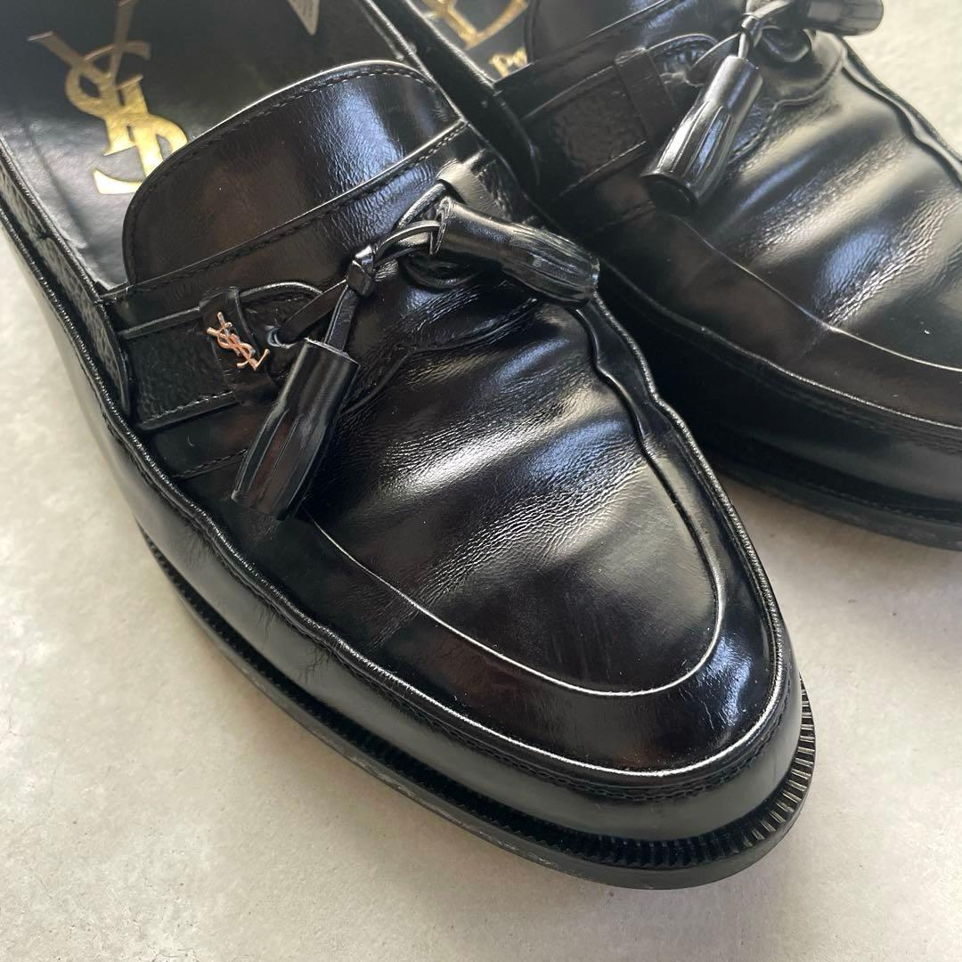 【美品】YSL イヴ・サンローラン タッセル ローファー 黒 革靴